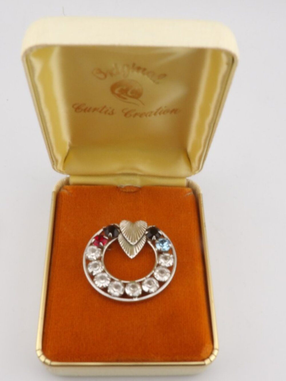 Vintage Curtis Creation Original Sterling Silver and Rhinestone Brooch/Pin